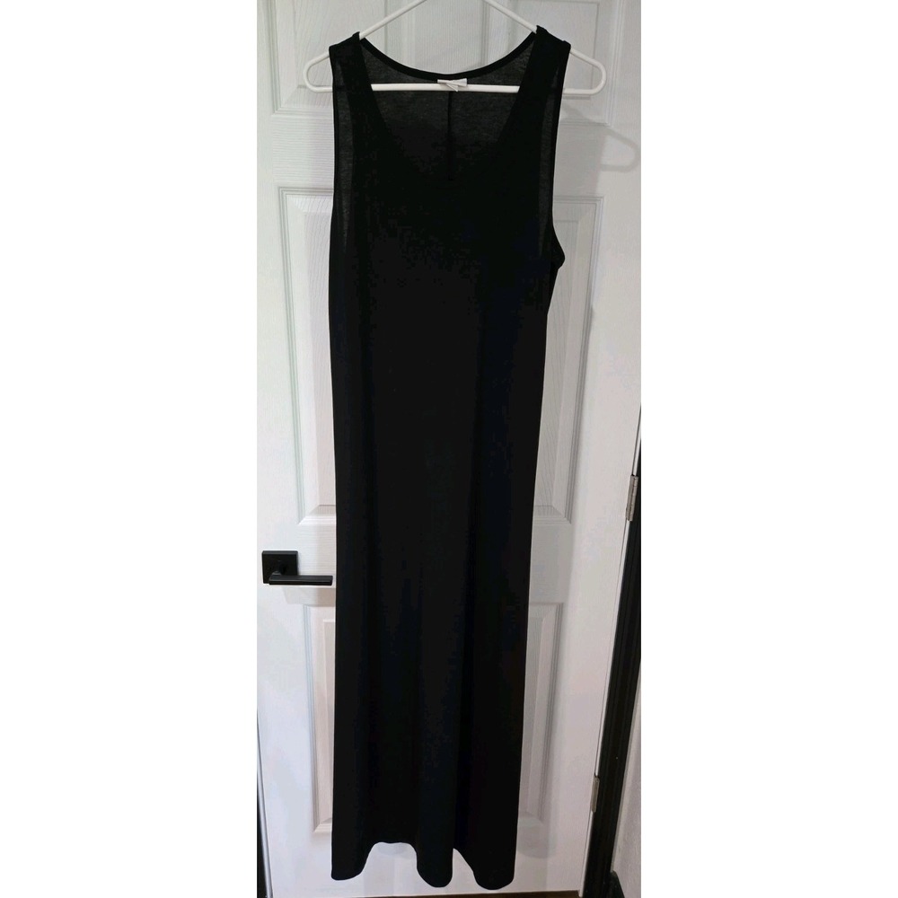 LuLaRoe Maria Maxi Dress XL Black Sleeveless Scoop Neck Tank Long Jersey Knit